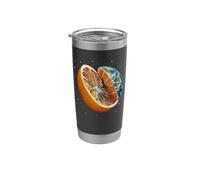 Earth Slice Orange Astronomy Planet Science Astronomer Vaso térmico de acero inoxidable de doble pared