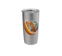 Earth Slice Orange Astronomy Planet Science Astronomer Vaso térmico de acero inoxidable de doble pared