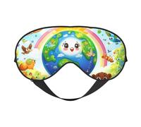 Earth Smile - Antifaz para dormir con correa ajustable, cómoda cubierta para los ojos para viajes, yoga, siestas, dormir y relajarse