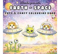 Earth & Space: Colouring Book for Adults and Kids, Bold and Easy, Simple and Big Designs for Relaxation Featuring Animals, Landscape, Flowers, ... And Many More (Cute & Comfy Colouring Books)