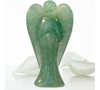 Earth Therapy Ángel de la Guarda Original de Bolsillo con Tarjeta de oración de Serenidad, Figura de Piedra curativa de aventurina Verde, Bendiga a sí mismos y a Sus Seres Queridos