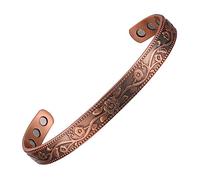 Earth Therapy Pulsera de curación magnética de flores de cobre para recuperación y alivio del dolor, tamaño ajustable