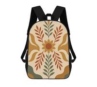 Earth Tone Floral Pattern - Warm Botanical Wall Art for Natural Modern Spaces Mochilas Para Niños Mochila Escolar Mochila Escolar Impresa En 3D Para Niños Estudiantes De Primaria Y Secundaria 17inch