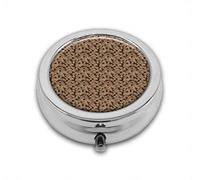 Earth Tones Repetitive Camo Pattern Design Hunting Fashion Inspired Custom Round SilverBox Pocket 2.1" - 3 Compartimentos Box/Pastillero Bolsillo