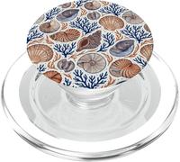 Earth Tones Seashells Coral Reef Ocean Life Boho Coastal PopSockets PopGrip para MagSafe