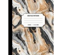 Earth Tones Wide Ruled Notebook 110 Pages 7.5 x 9.25 Inch: Abstract Marble College Ruled Paper Notebook Journal For Students and Kids, Aesthetic Design School Supplies