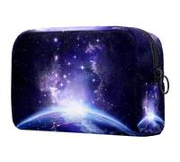 Earth View from Space - Bolsa de maquillaje para cosméticos, pequeña bolsa de viaje con cremallera, bolsa de aseo portátil, organizador de maquillaje para mujeres y niñas, Multicolor 01,