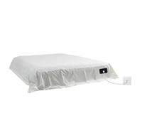 earthinglife Hoja de conexión a tierra de fibra plateada de 10 % para conectar a tierra del Reino Unido para un mejor sueño (blanco, 230 x 245 cm para cama doble king)