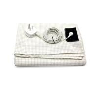 earthinglife Hoja de conexión a tierra de fibra plateada de 10 % para conectar a tierra del Reino Unido para un mejor sueño (blanco, 230 x 245 cm para cama doble king)