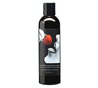 Earthly Body Aceite de Masaje Comestible, Fresa - 8 fl oz - Con Aceites de Semilla de Cáñamo, Almendra, Semilla de Uva, Albaricoque y Vitamina E - Vegano y Libre de Crueldad Animal