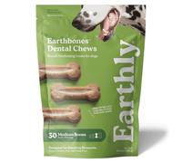 Earthly Earthbones - Masticables dentales para perros de 20 a 50 libras, 30 huesos