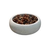 EARTHLY ROOTS Cuenco decorativo de travertino, cuenco de caramelo de piedra natural de 7.5 pulgadas, plato de centro para sala de estar, velas, llaves, soporte para baratijas y decoración del hogar