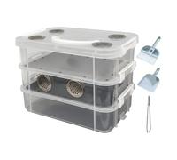Earthworm Rearing House - Clear Feeding Enclosure, Breathable Growth Chamber, Multifunctional Handle Cage | Unidad ligera y resistente, práctica estación de observación de animales para niños