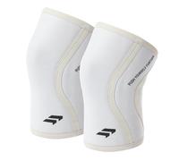 Earwaves ® SHIELD™ knee Sleeves I Par rodilleras 4 paneles de neopreno 5mm & 7mm I Diseño anatómico para halterofilia, weightlifting, lunges y deporte funcional. Raptor Rex Grips (Blanco, L - 7mm)