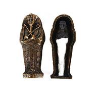 EASCHEER Figura de faraón Egipcio con sarcófago y Momia, 2 Unidades, decoración del hogar (Bronce)