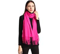 EASE LEAP Mujer Bufanda con Tacto Cachemira Fiesta Chal para Boda Suave Pashmina Foulard 200 * 70cm (Rose roje