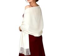 EASE LEAP Pashmina Regalo Boda Invitados Bufanda De Invierno Para Mujer Chal Fiesta Suave Grueso para Mujeres Estolas 200X82cm（Blanco）