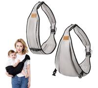 Ease Portabebés, portabebés lateral, lateral, hombro ajustable, correa ergonómica para bebés, bebés de 0 a 36 meses, niños pequeños de hasta 25 kg (gris)