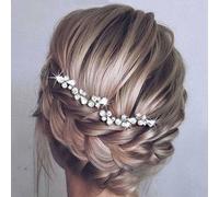 Easedaily Bride Wedding Hair Pins Silver Crystal Bridal Hair Pieces Rhinestone Hair Accessories for Women and Girls (pack of 2) (A-Silver)