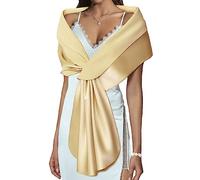EASEDAILY Chales y envolturas de mujer para vestidos de noche, bufanda de boda, elegante estola de novia para novia y dama de honor, B-Champagne Gold, US 12-18 (M)