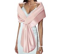 EASEDAILY Chales y envolturas para mujer para vestidos de noche, bufanda de boda, estolas de novia elegantes para novia y dama de honor, A-Rosa, US 12-18 (M)