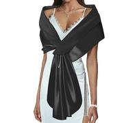 EASEDAILY - Chales y envolturas para mujer, para vestidos de noche, chal de boda, elegantes chales para novia y dama de honor, E-Negro, US 4-10 (S)