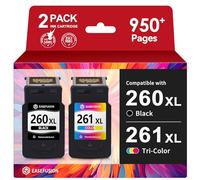 EaseFusion Cartuchos de Tinta 260XL 261XL de Repuesto para Canon 260 y 261 PG-260 CL-261 Compatible con Canon Pixma TS6420a TS6420 TS6400 TR7020a TS5320 TR7000 TS5300 TR7020