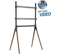 Easel studio floor stand for flat screens with 4 legs, real wood finis