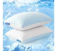 EASELAND Almohadas refrescantes para Dormir, Apoyo Firme del Relleno de Espuma viscoelástica triturada (Loft Ajustable), Almohada de rayón de bambú hipoalergénica y Transpirable, tamaño estándar