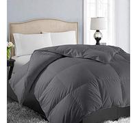 EASELAND Edredón de plumón Alternativo Acolchado Suave para Todas Las Estaciones, Relleno de edredón Reversible con pestañas en Las Esquinas, para Invierno, Verano, cálido, Esponjoso, Gris Oscuro, 98