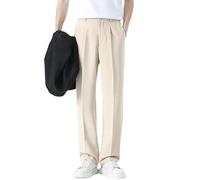 EaseMotions-Super Stretch Ice Silk Comfort Everyday Pant Everyday Comfor Dualego Men's Ice Silk Pants-Slim Fit Super Stretch (Khaki,M)
