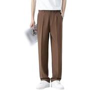 EaseMotions-Super Stretch Ice Silk Comfort Everyday Pant Everyday Comfor Dualego Men's Ice Silk Pants-Slim Fit Super Stretch (Brown,3XL)