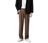 EaseMotions-Super Stretch Ice Silk Comfort Everyday Pant Everyday Comfor Dualego Men's Ice Silk Pants-Slim Fit Super Stretch (Coffee,L)