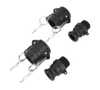 EaseSunny Accesorios de bloqueo de leva, accesorios de púas de manguera, accesorios de manguera de ranura, kit de conexión rápida tipo D y F, polipropileno de 1 a 2 pulgadas para transferencia de agua
