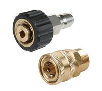 EaseSunny Adaptador de lavadora de alta presión, conector M22 de 14 mm, kit giratorio de 5000 PSI, conexión rápida para bomba de manguera de lanza, latón de acero inoxidable