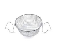 EaseSunny Cesta de acero inoxidable para freír, cesta de drenaje multifunción para patatas fritas, pasta, verduras, colador de malla plegable con asas de tacto frío, herramienta de cocina plateada de