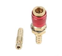 EaseSunny Conector de tubo de latón de liberación rápida de 8 mm para soldadura TIG, línea de agua, sin fugas, juego de adaptadores de acoplamiento rápido (amarillo)