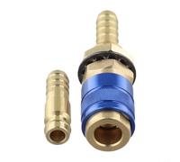 EaseSunny Conector de tubo de latón de liberación rápida de 8 mm para soldadura TIG, línea de agua, sin fugas, juego de adaptadores de acoplamiento rápido (azul)