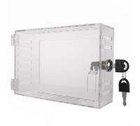 EaseSunny Cubierta de termostato de montaje en pared de 20,1 x 14 cm para | Para acrílico transparente, evita cambios no autorizados, se adapta a termostatos de 17,8 x 11,4 cm, incluye 2 llaves