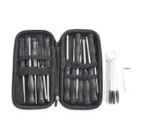 EaseSunny Herramienta de ajuste de carburador, kit de destornilladores de carburador, juego de afinación de motosierra, 14 piezas, acero inoxidable, agarre ergonómico, bolsa de almacenamiento, para