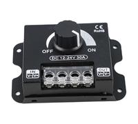 EaseSunny Interruptor de atenuación LED 0-100% regulador de brillo para tiras de luz de un solo color, controlador PWM CC 12V-24V 30A con carcasa de aluminio