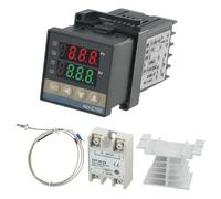 EaseSunny Juego de 4 termostatos inteligentes REX-C100 0-1300AN, 100-240V SSR-40DA M6 1M BEM-I50, controlador de temperatura PID para calefacción industrial