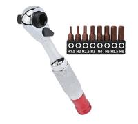 EaseSunny Juego de llaves de trinquete de 1/4 pulgadas, destornillador de enchufe para tornillo hexagonal Torx, acero endurecido antioxidante, mango de goma antideslizante, kit de 9 piezas para