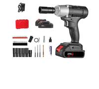 EaseSunny Llave inalámbrica, destornillador eléctrico, taladro de impacto, par máximo de 320 Nm, motor sin escobillas de 3200 rpm, kit 4 en 1 con estuche