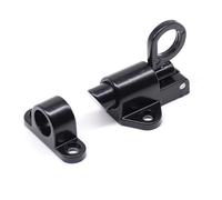 EaseSunny Pestillo de puerta de aluminio, pestillo de resorte, pestillo abatible, perno de cierre automático para seguridad del hogar, construcción de aleación sólida, fácil instalación, negro