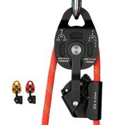 EaseSunny Polea de una sola vía, herramienta de elevación de cuerda, ascendente para escalada, carga estática de 25 KN, aleación de aluminio, para cuerdas de 8 a 12 mm, rescate y aparejo