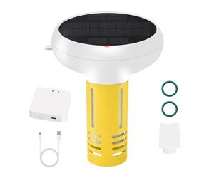EaseSunny Probador inteligente de calidad del agua, probador de salinidad de piscina, monitor ORP, funciona con energía solar, seguimiento de pH y temperatura 7 en 1, impermeable IP67 para aplicación