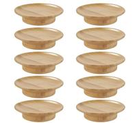 EaseSunny Soporte de madera para copas de vino, tabla de embutidos, evita salpicaduras, diseño sostenible, fácil de limpiar, paquete de 10, para aperitivos, postres, cata de vinos