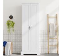 Easexcy 56 x 40 x 170 cm, armario de baño alto, puertas dobles, cuatro estantes, estantes ajustables, bisagras de cierre suave, color blanco (White-5)