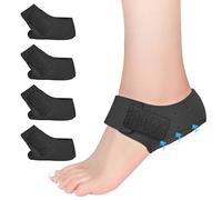 EASICUTI Protectores de talón de gel para fascitis plantar, 2 pares de talones para talones, tendinitis de Aquiles, alivio del dolor, soporte de talón seco y agrietado (negro, S: mujeres 4.5-9